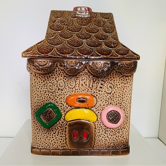 Other - Vintage Ceramic Cookie Jar Gingerbread Design 1970s Japan